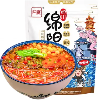 A-KUAN Instant Rice Noodles - Mianyang Flavor 20x165g CN