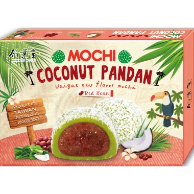 BAMBOO HOUSE Coconut Pandan Mochi Red Bean 24x180g TW