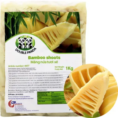 DOUBLE PANDA Bamboo Shoot Strips - Măng Lá Tươi Xé 12x1kg VN