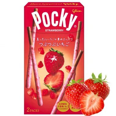 GLICO POCKY Tsubu-Tsubu Strawberry 12x10x27.5g JP