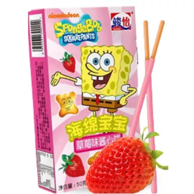 JUNYI Spongebob Strawberry Chocolate Bar 36x48g CN