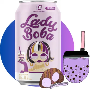 LADY BOBA Bubble Tea Taro Pearl 24x315ml TW