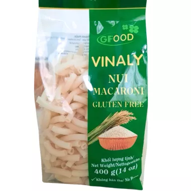 VINALY Rice Pasta Nui Gạo Ống Trắng 20x400g VN