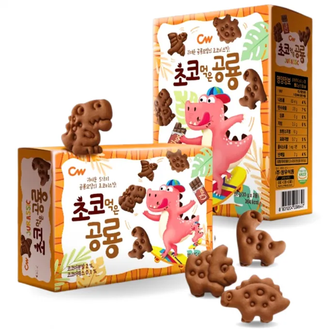 CW Dinosaur Chocolate Biscuit 10x60g KR