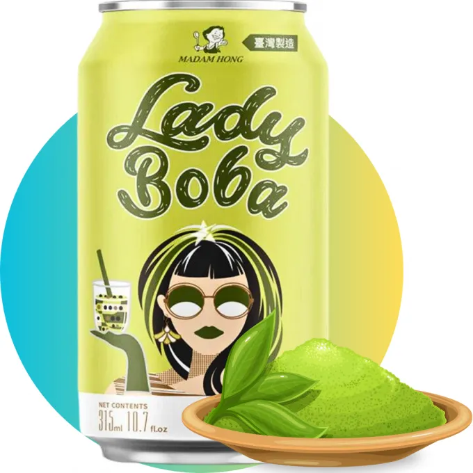 LADY BOBA Green Bubble Tea 24x315ml TW