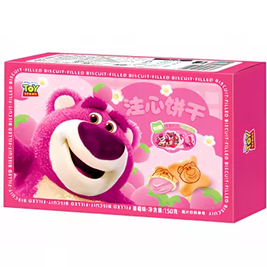 BINQI Strawberry Flavour Heart Biscuits 24x150g CN