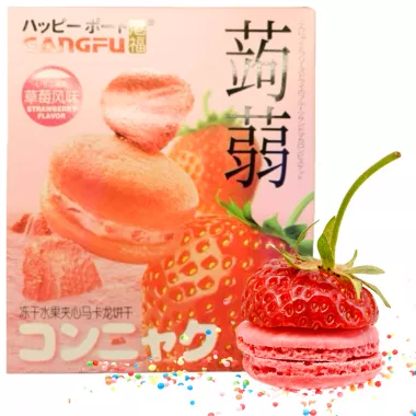 GANGFU Konjac Strawberry Macaron 24x132g CN