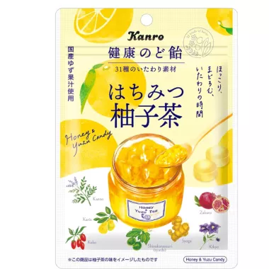 KANRO Honey Yuzu Tea Cough Candy 6x8x80g JP