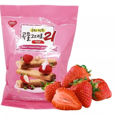 KEMY Premium Baked Crispy Strawberry Roll 30x80g KR