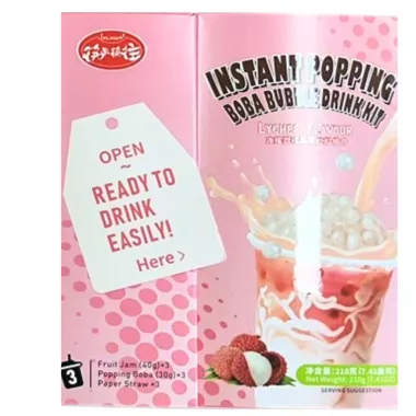 KLKW Instant Lychee Popping Boba Drink Kit 24x210g CN