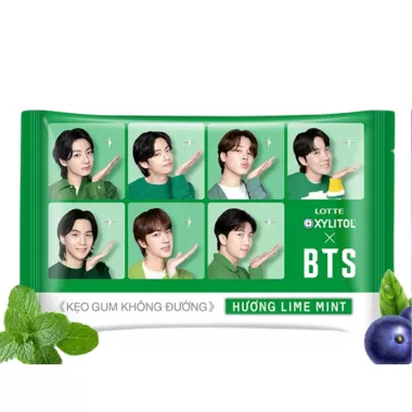 LOTTE BTS Non Sugar Lime-Mint Chewing Gum 15x20x11.6g VN