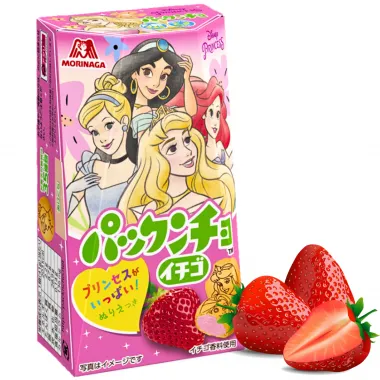 MORINAGA Pakkuncho Cream in Biscuit Strawberry 10x6x41g JP
