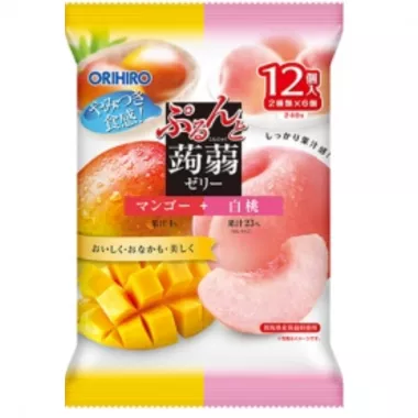 ORIHIRO Konjac Mango & White Peach Jelly 12x240g JP