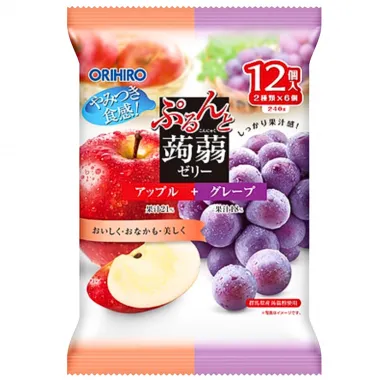 ORIHIRO Prune & Konjac Jelly  Apple & Grape 12x240g JP